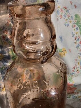 Vintage Pink Glass 'Baby Top' Decorative Bottle - Brookfield